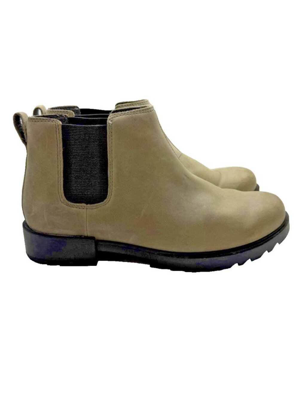 SOREL Womens Emelie lll Chelsea Waterproof Ankle Boots Taupe Suede 9.5 NL4324052